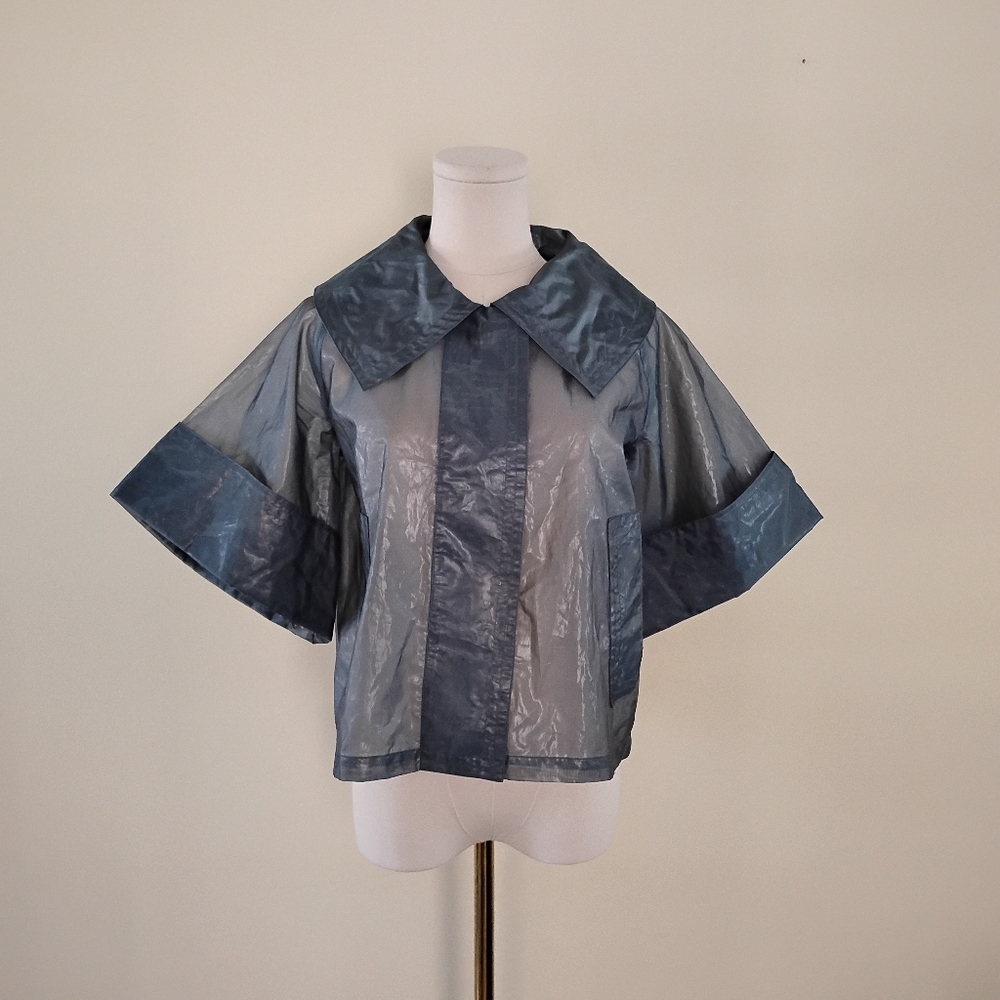Blue chic cropped jacket